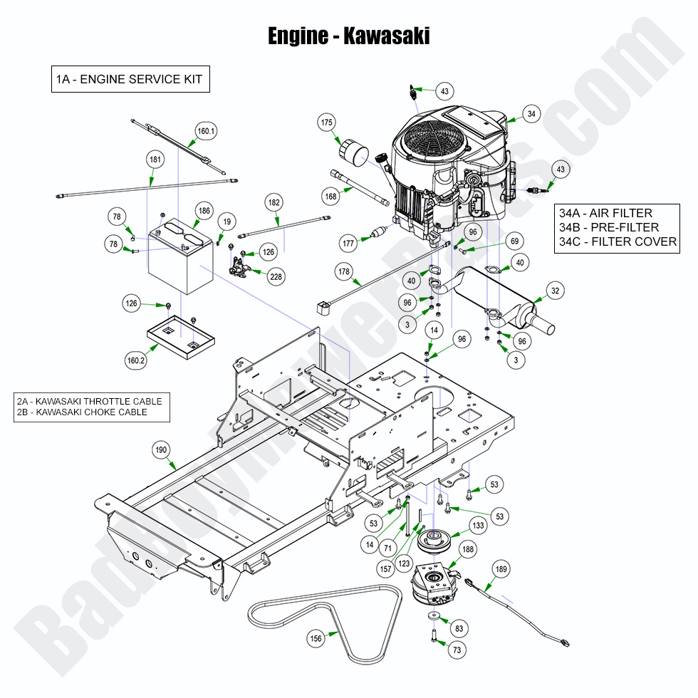 3021 - Bad Boy Mower Parts Lookup > 2023 > ZT Elite > Engine - Kawasaki FR730
